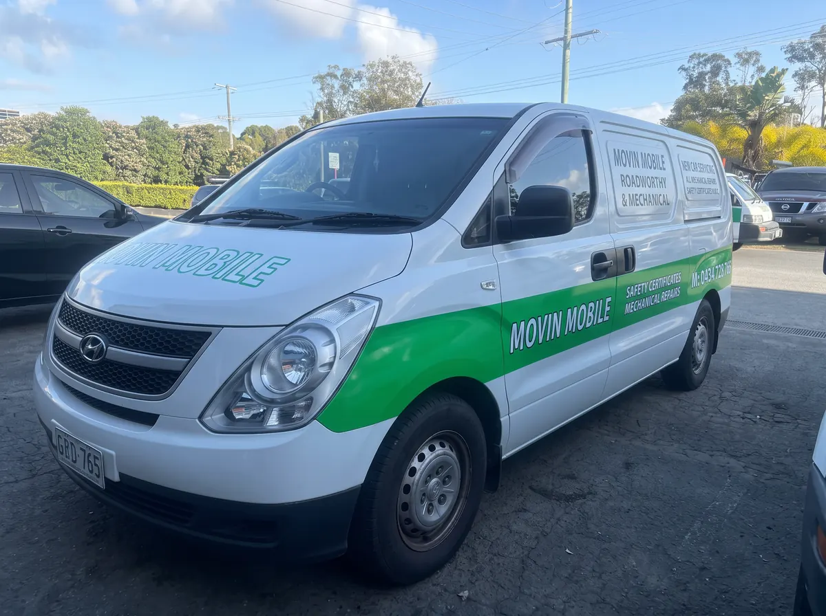 Movin Mobile Hyundai service van parked outdoors